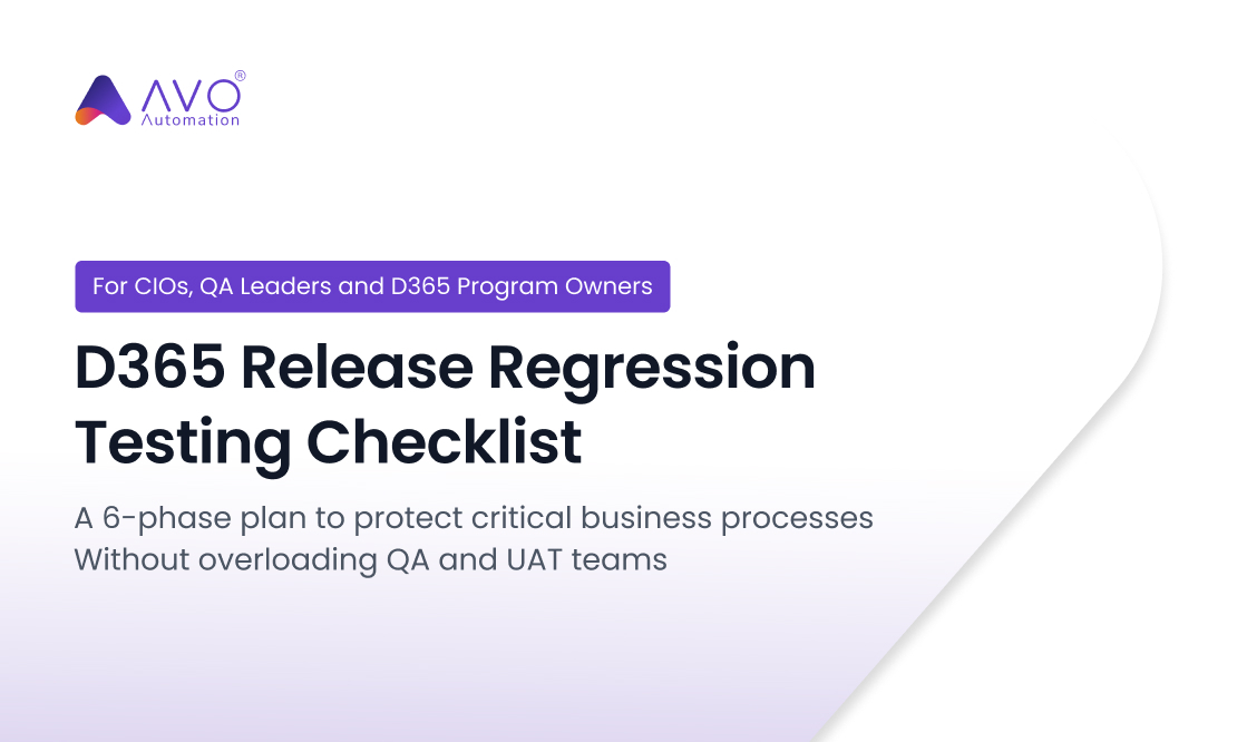 D365 Release Regression Testing Checklist
