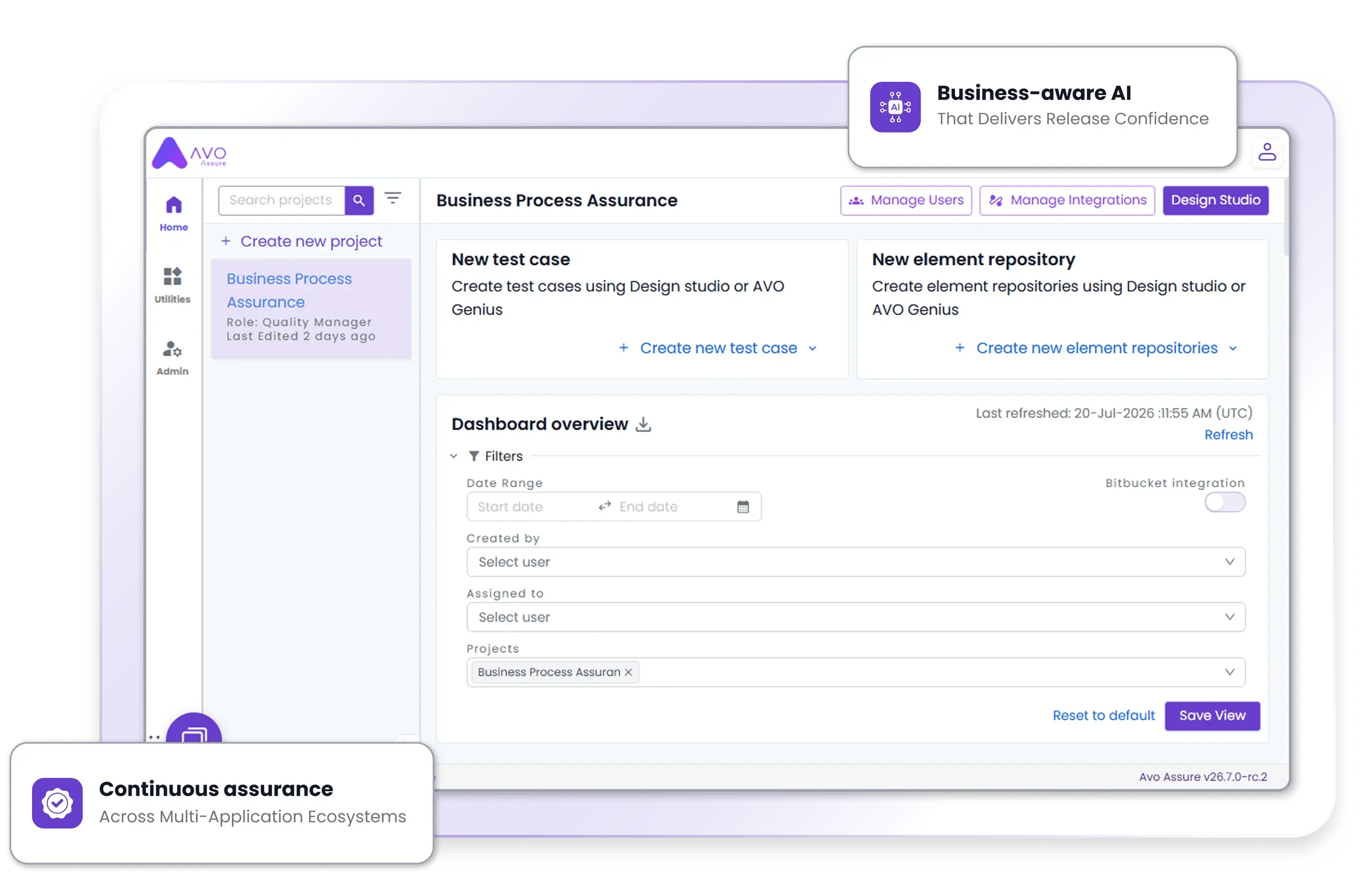 Screenshot of Avo Assure End-to-End Test Automation for Enterprise with No-Code, Low-Code